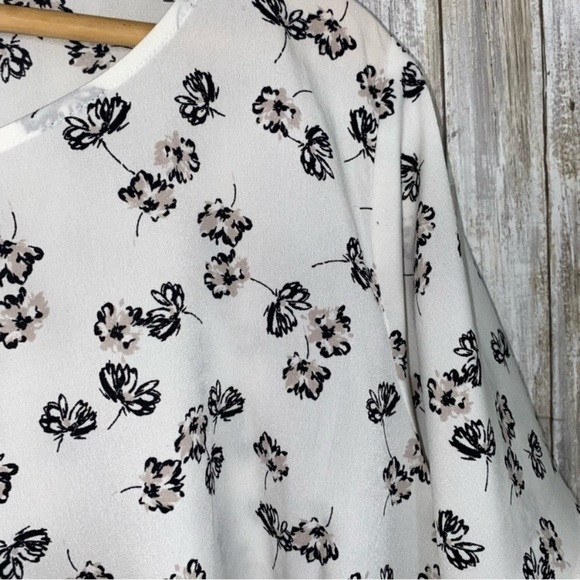 Lane Bryant White Sheer Floral Blouse - Picture 6 of 6